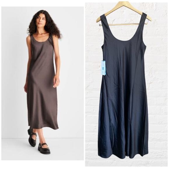 NEW Future Collective with Reese Blutstein Midi Maxi Slip Dress - Picture 1 of 8